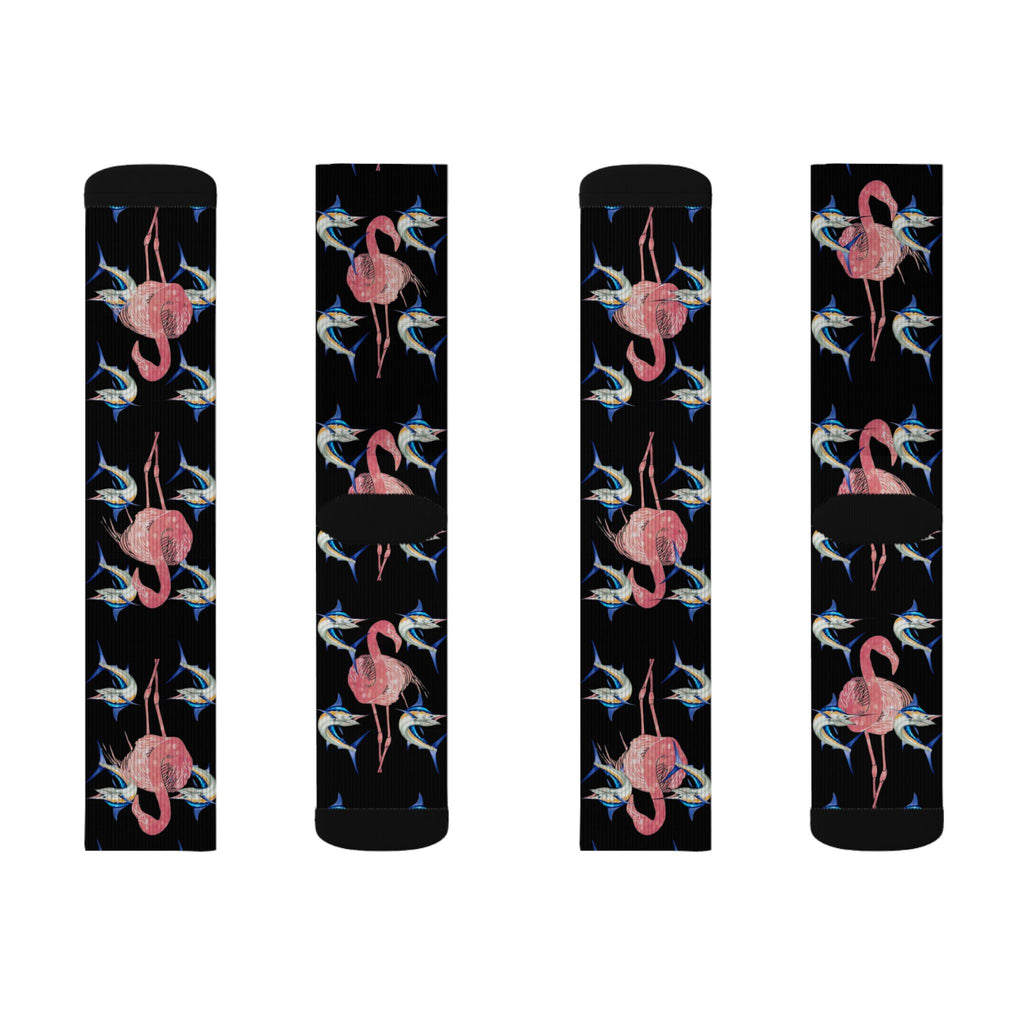 Blue Marlin & Flamingo Socks