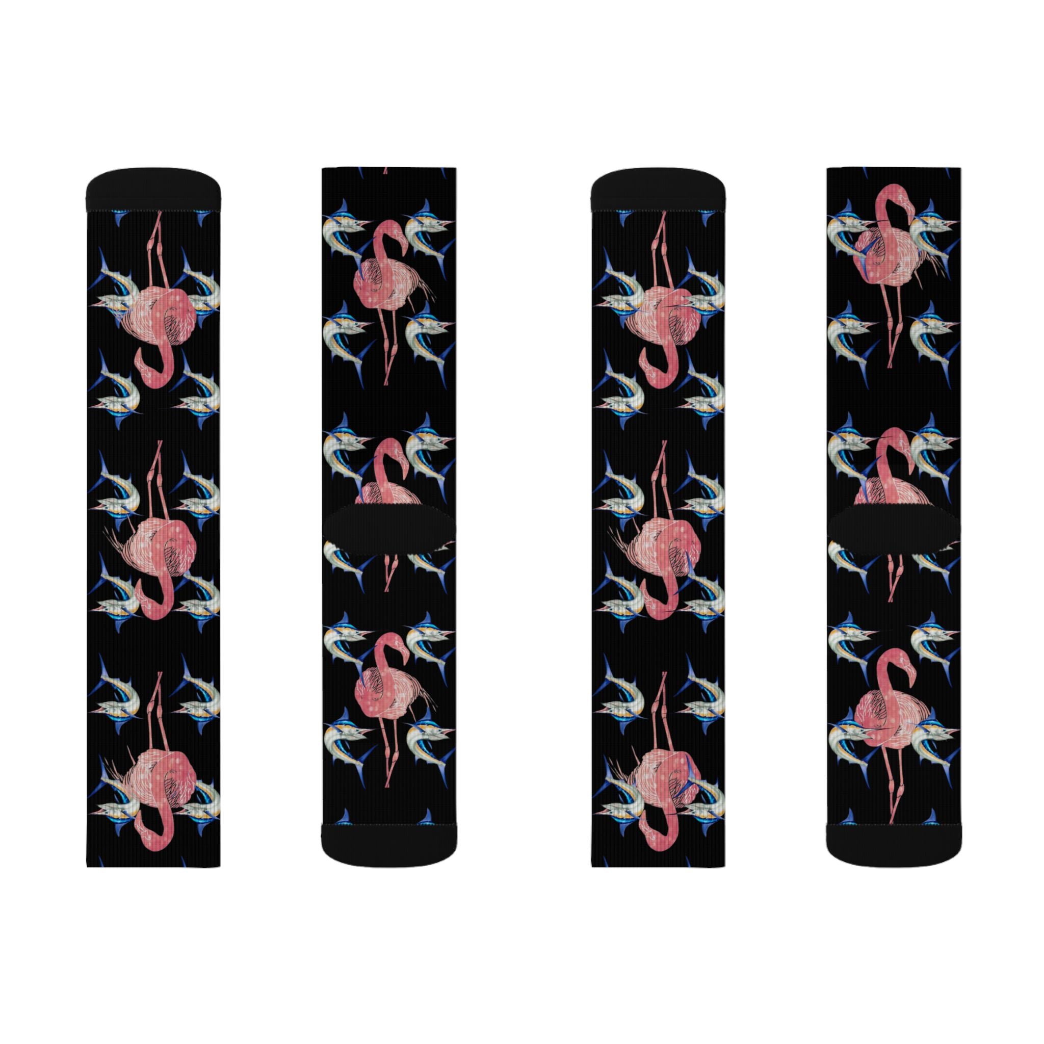 Blue Marlin & Flamingo Socks