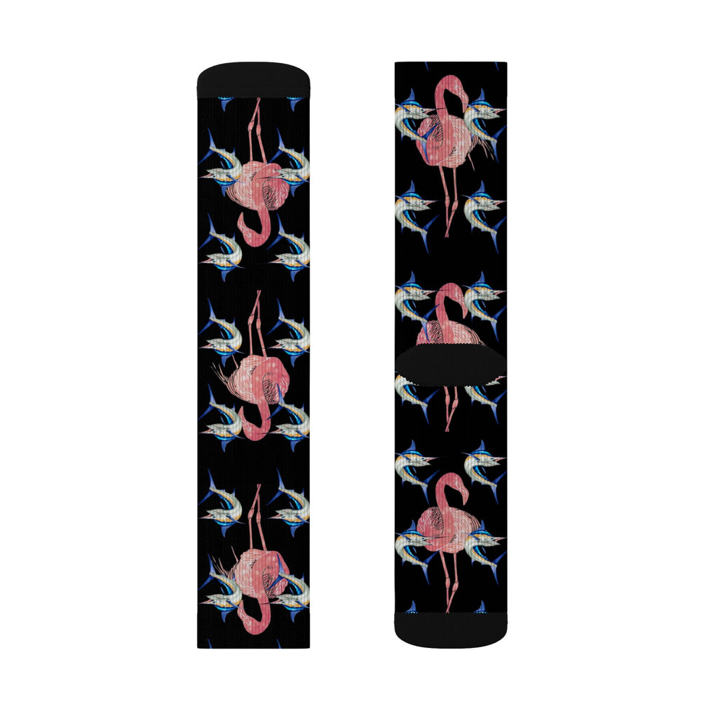 Blue Marlin & Flamingo Socks
