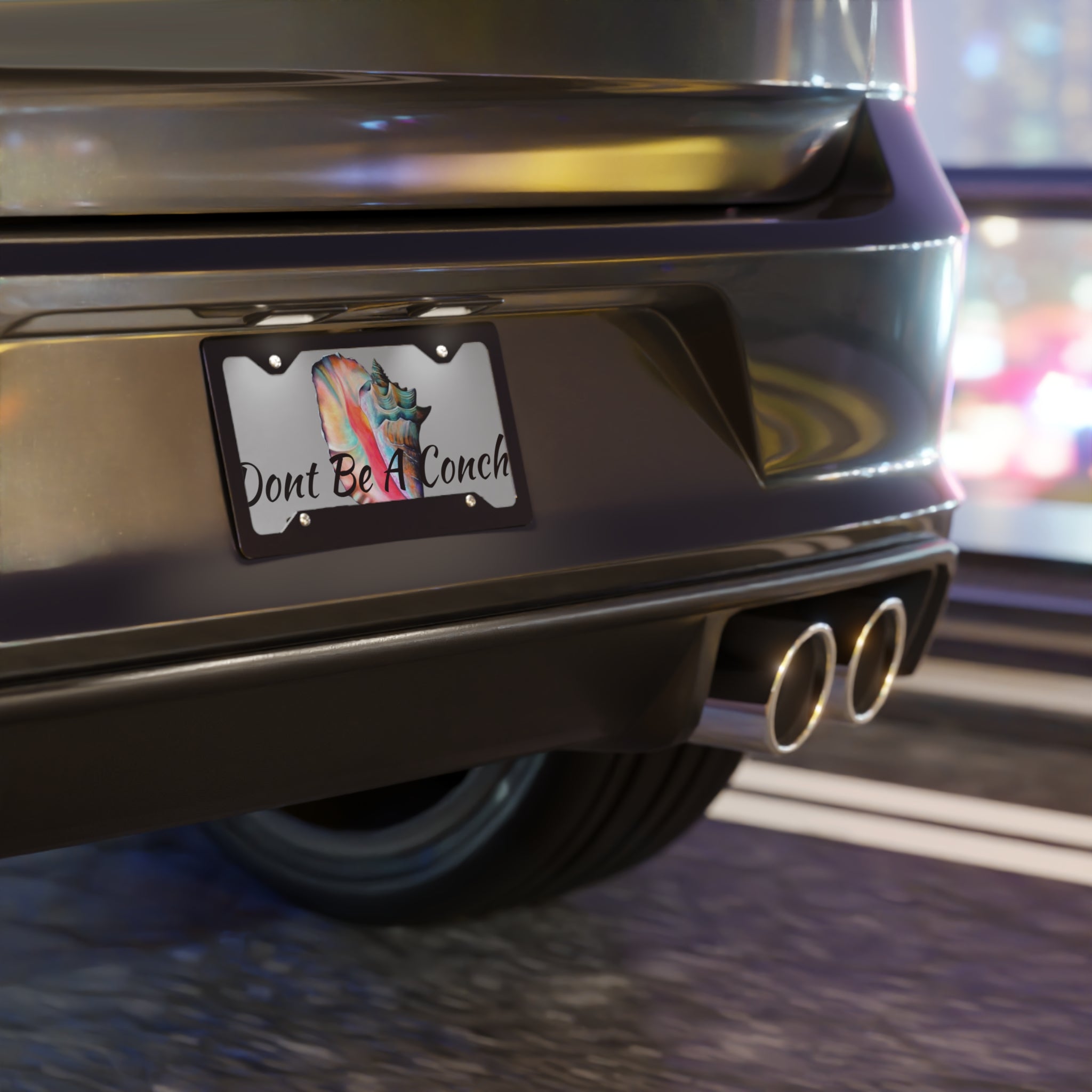 Funny Bahamas vanity plate — pre-drilled holes for easy vehicle or wall installation