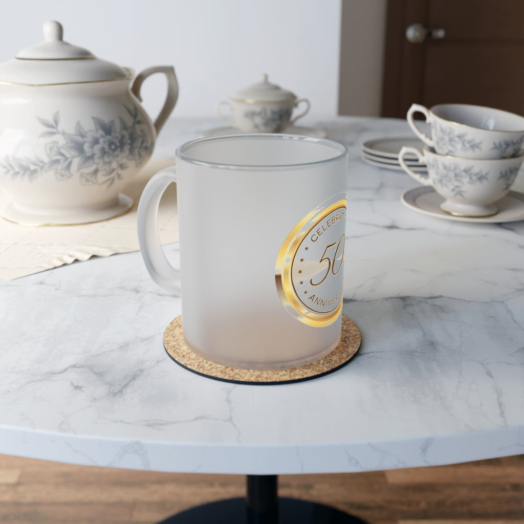 Frosted Glass Mug lifestyle — perfect Bahamas gift for coffee and tea lovers