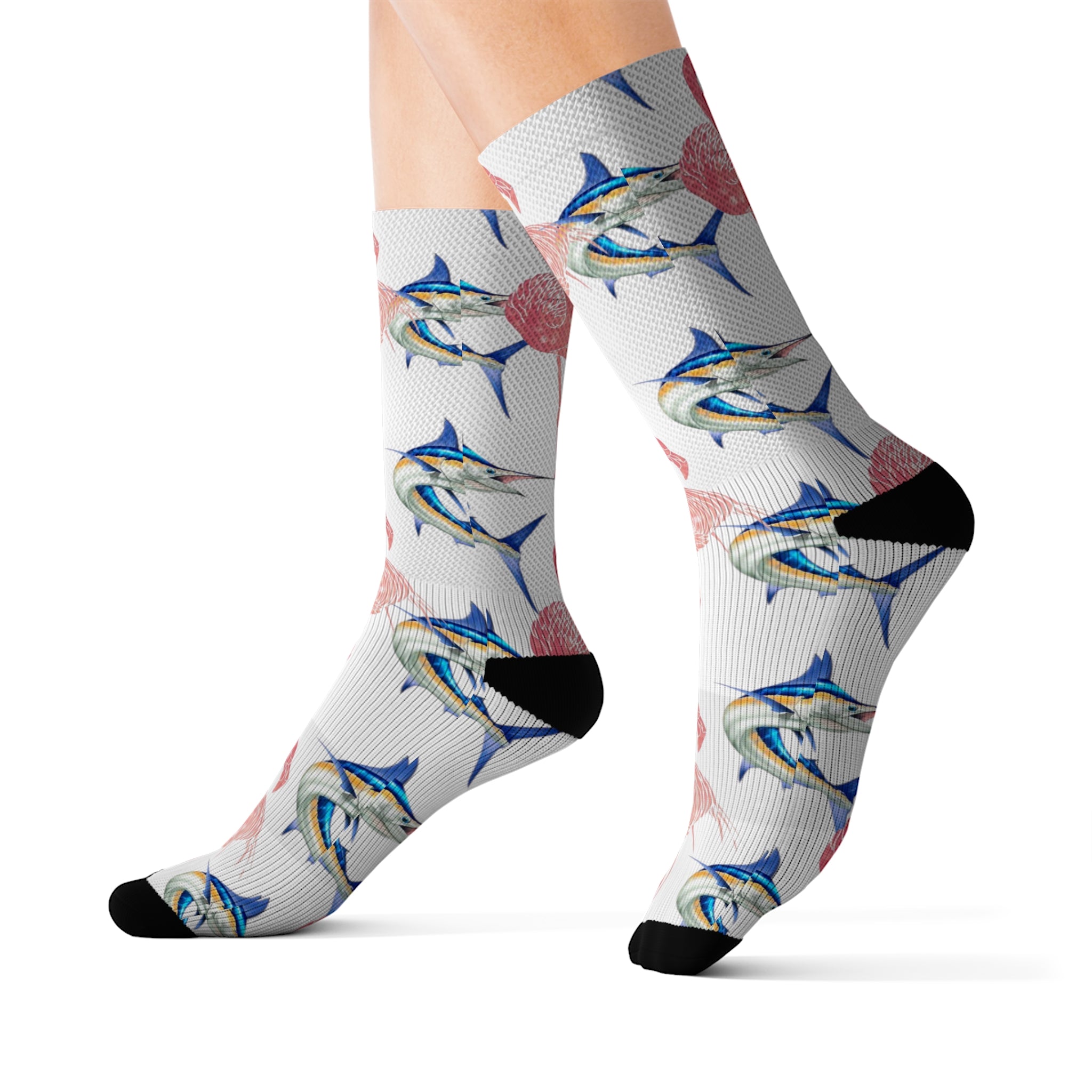 Blue Marlin & Flamingo Socks #1