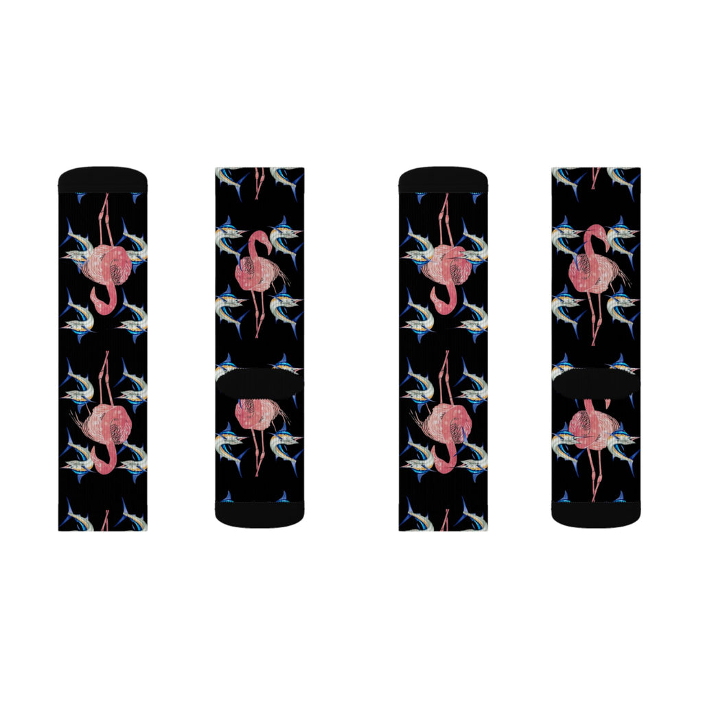 Blue Marlin & Flamingo Socks