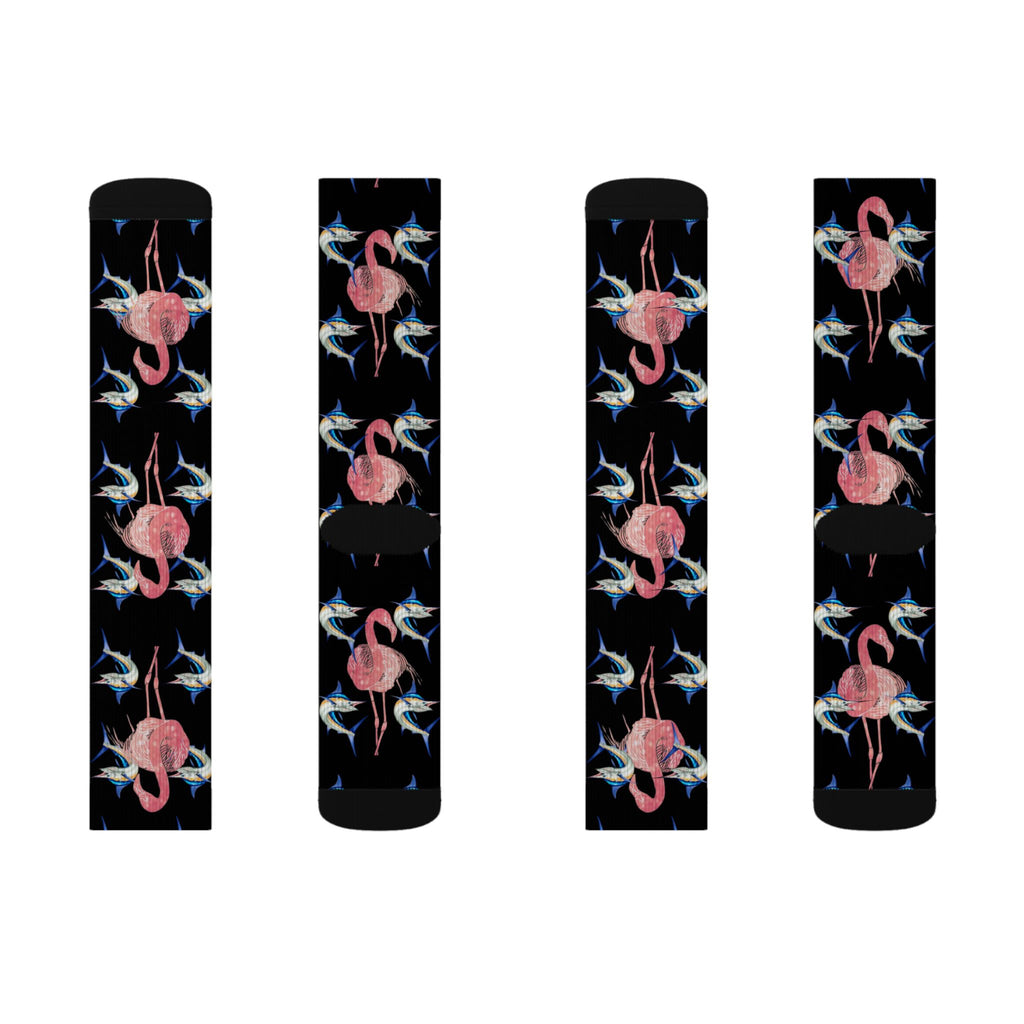 Blue Marlin & Flamingo Socks