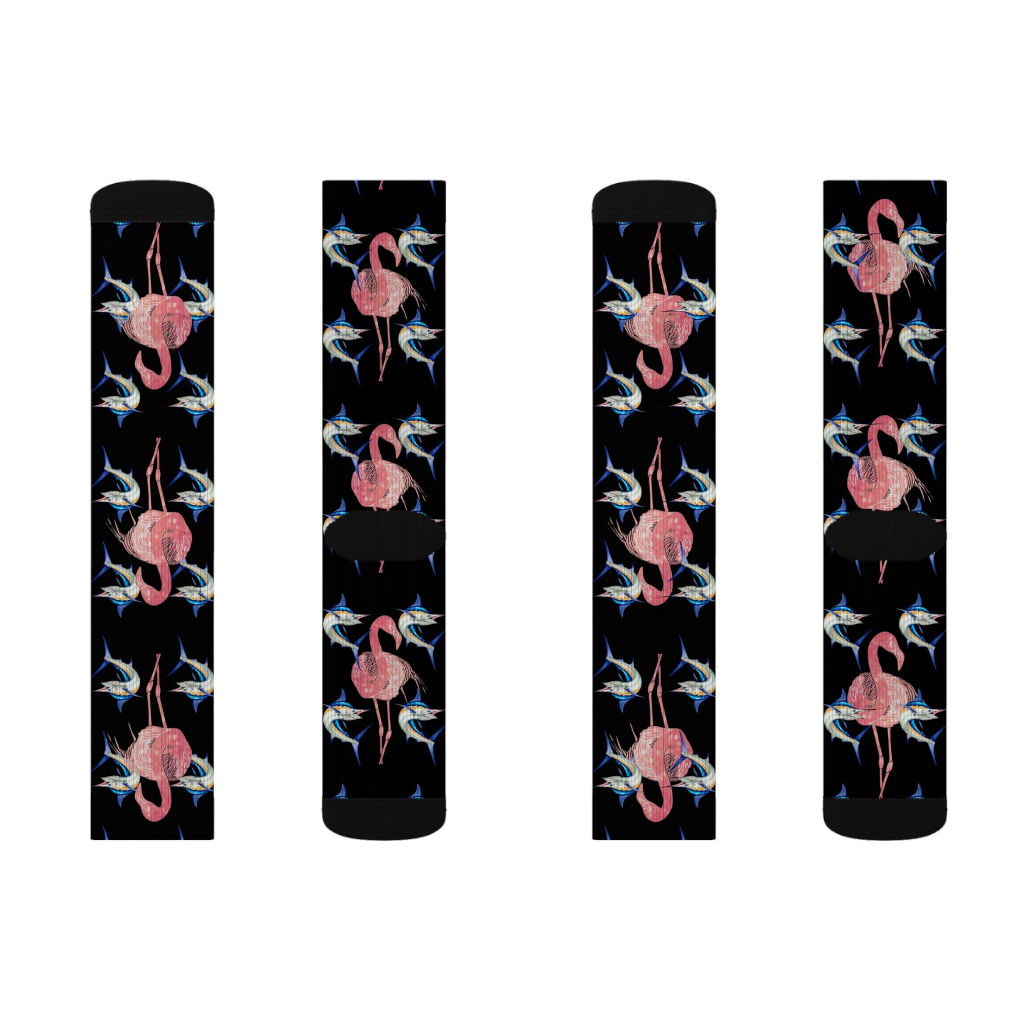 Blue Marlin & Flamingo Socks