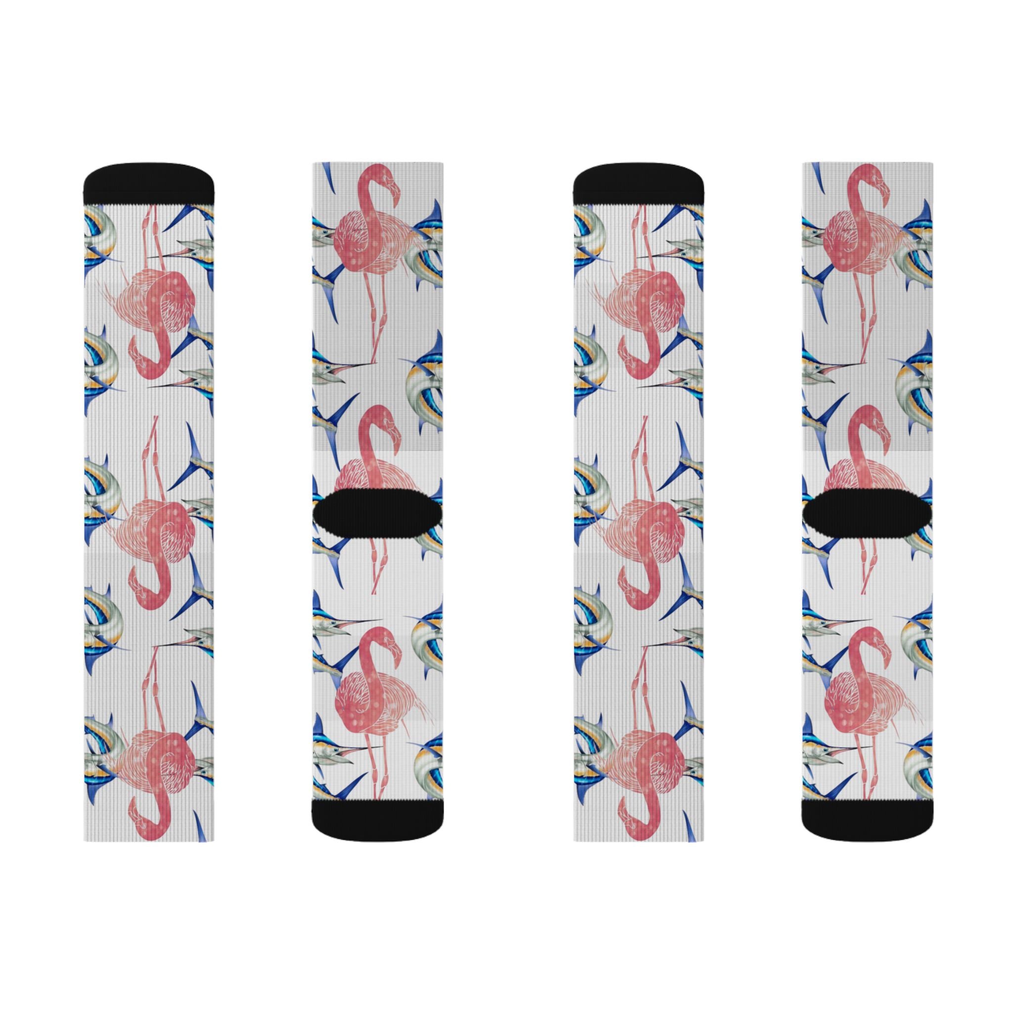 Blue Marlin & Flamingo Socks