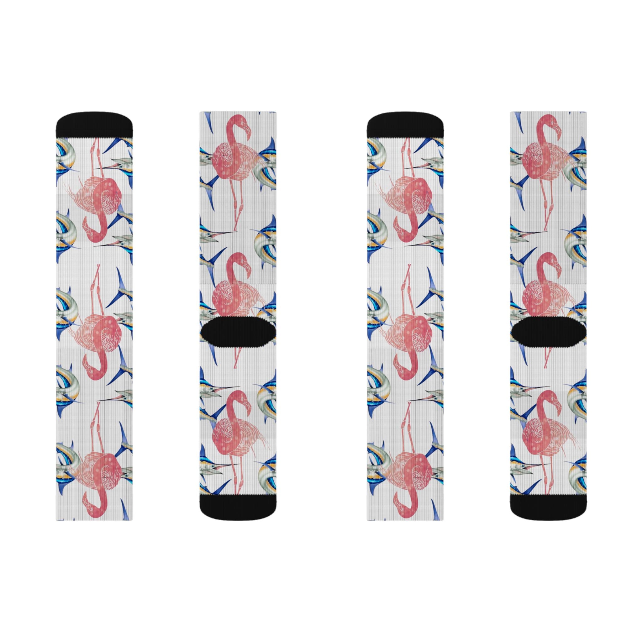 Blue Marlin & Flamingo Socks