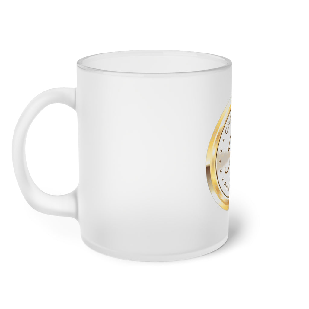 Frosted Glass Mug back view — Bahamas-themed sublimation mug by Treasure Trove Creations