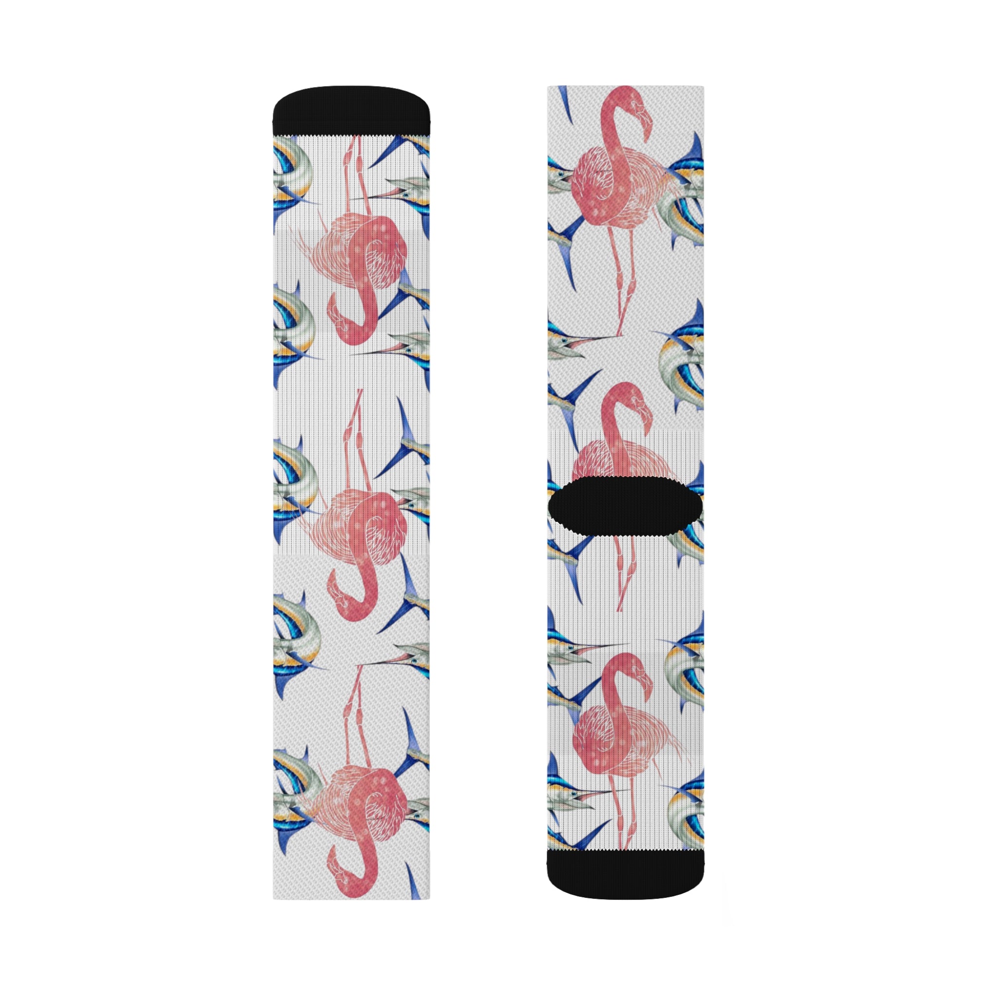 Blue Marlin & Flamingo Socks #1