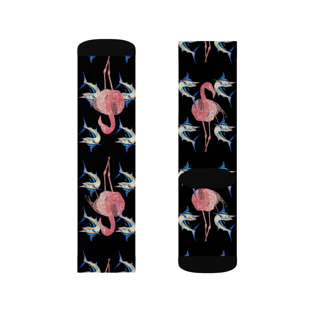 Blue Marlin & Flamingo Socks