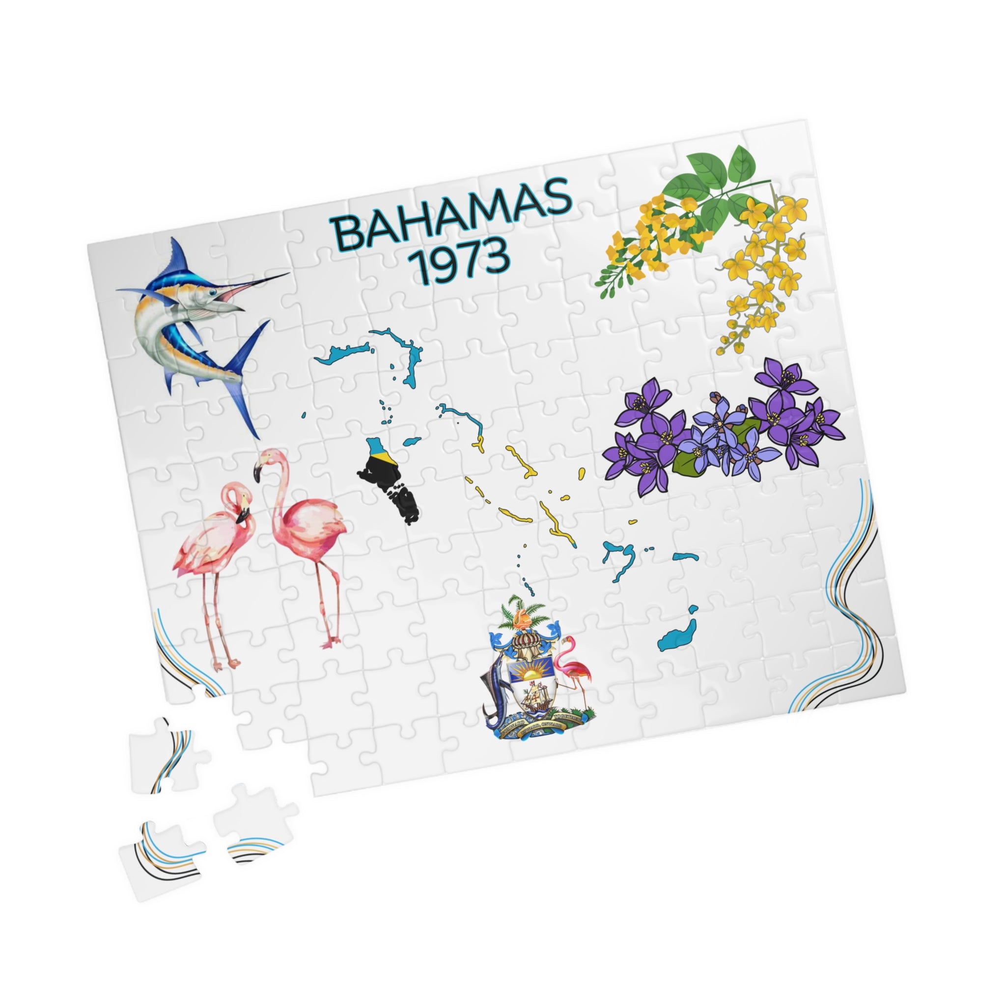 Bahamas 1973 with National Symbols Jigsaw Puzzle (110–1014 pcs)