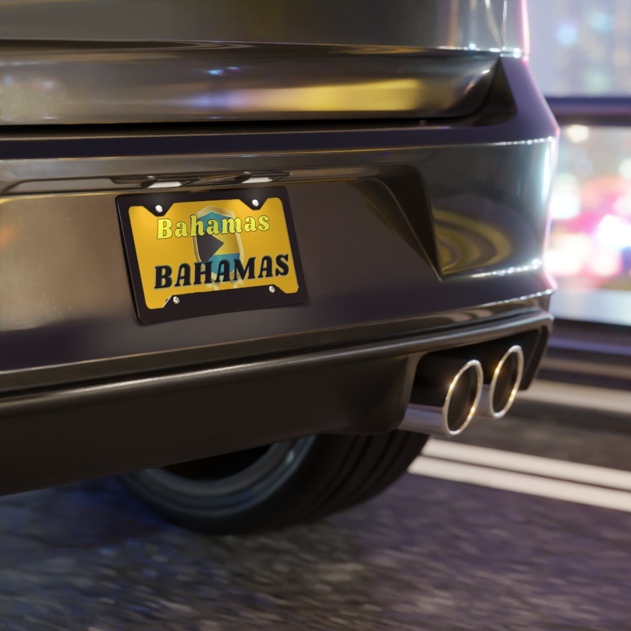 Custom vanity plate back view — 100% aluminum, 30.5 x 15.2 cm