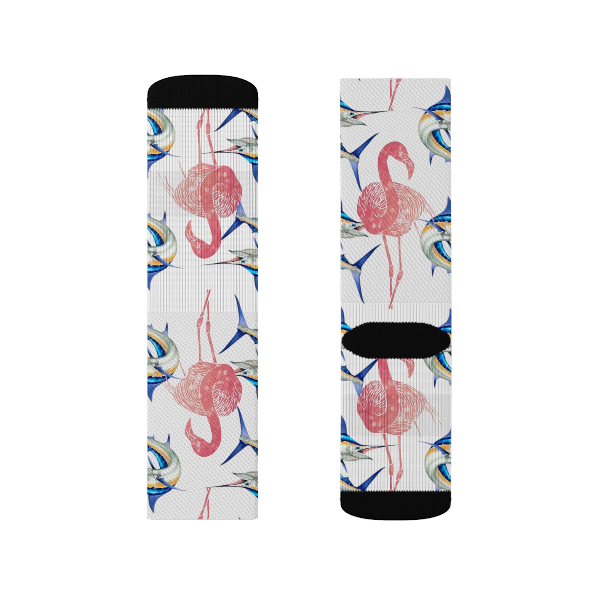 Blue Marlin & Flamingo Socks #1