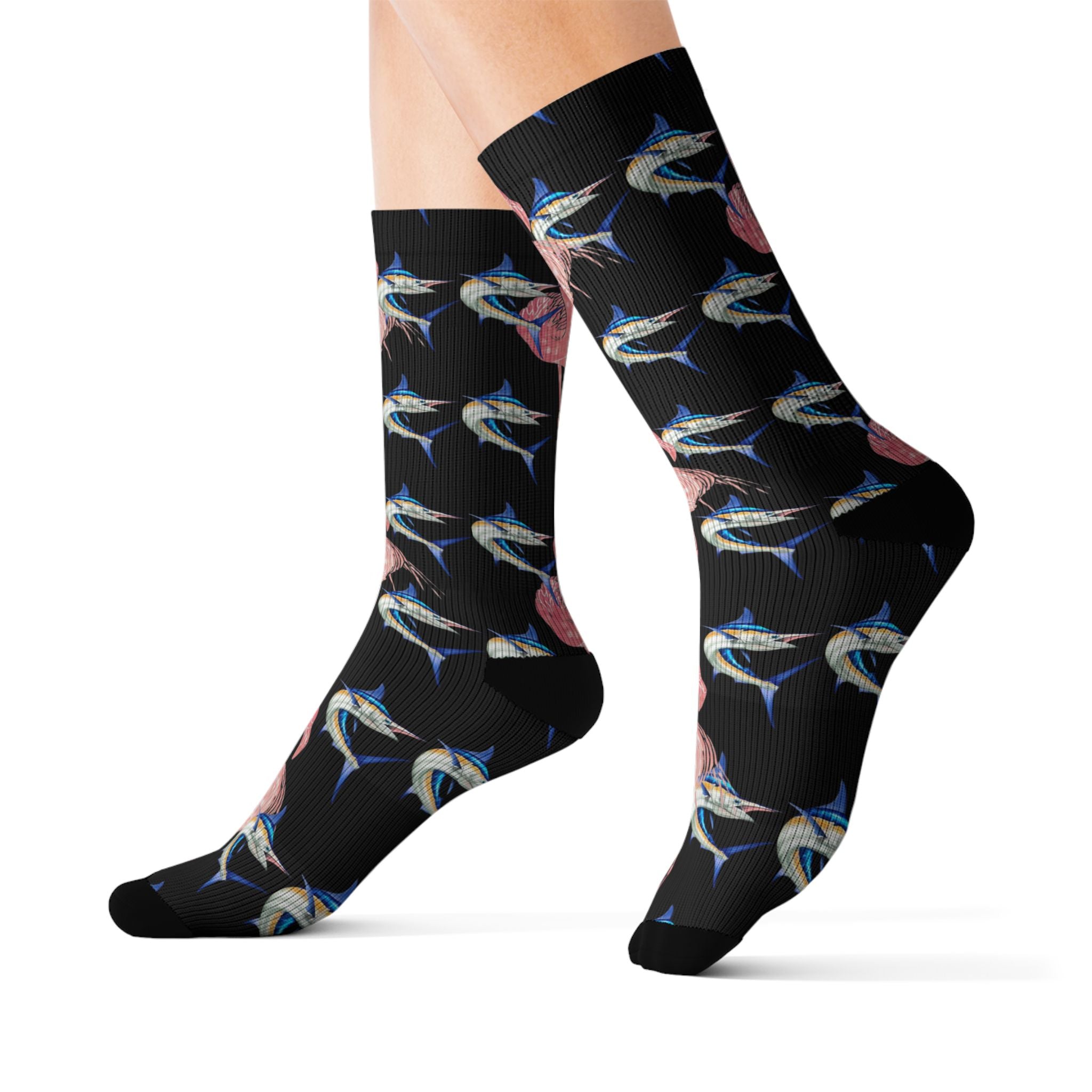 Blue Marlin & Flamingo Socks