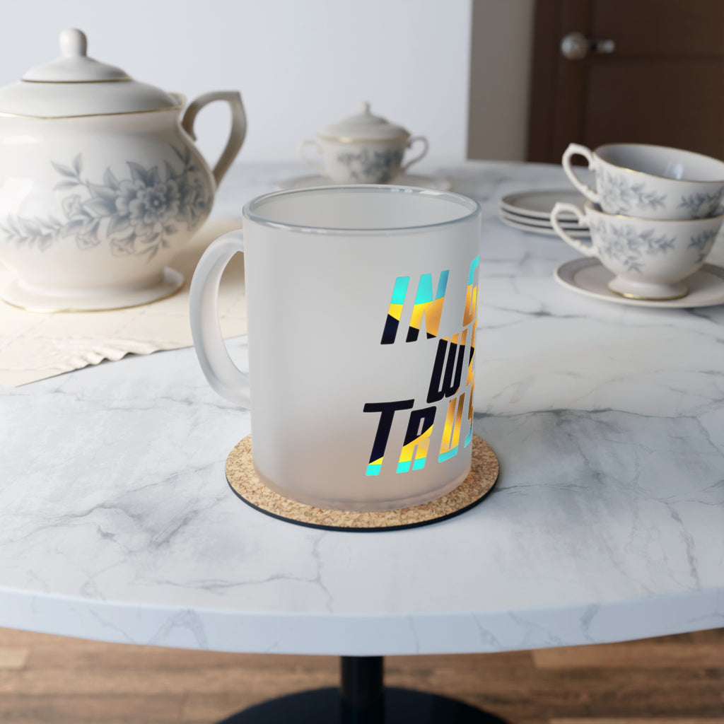 In God We Trust Mug side view — dishwasher-safe frosted glass, 3.74in height