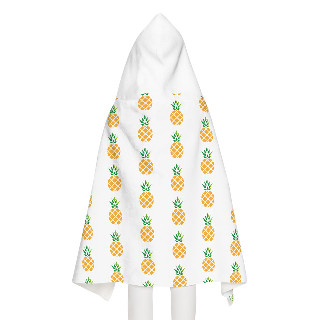 Youth Pineapple Hooded Towel detail — Bahamas kids beach gift by Treasure Trove Creations