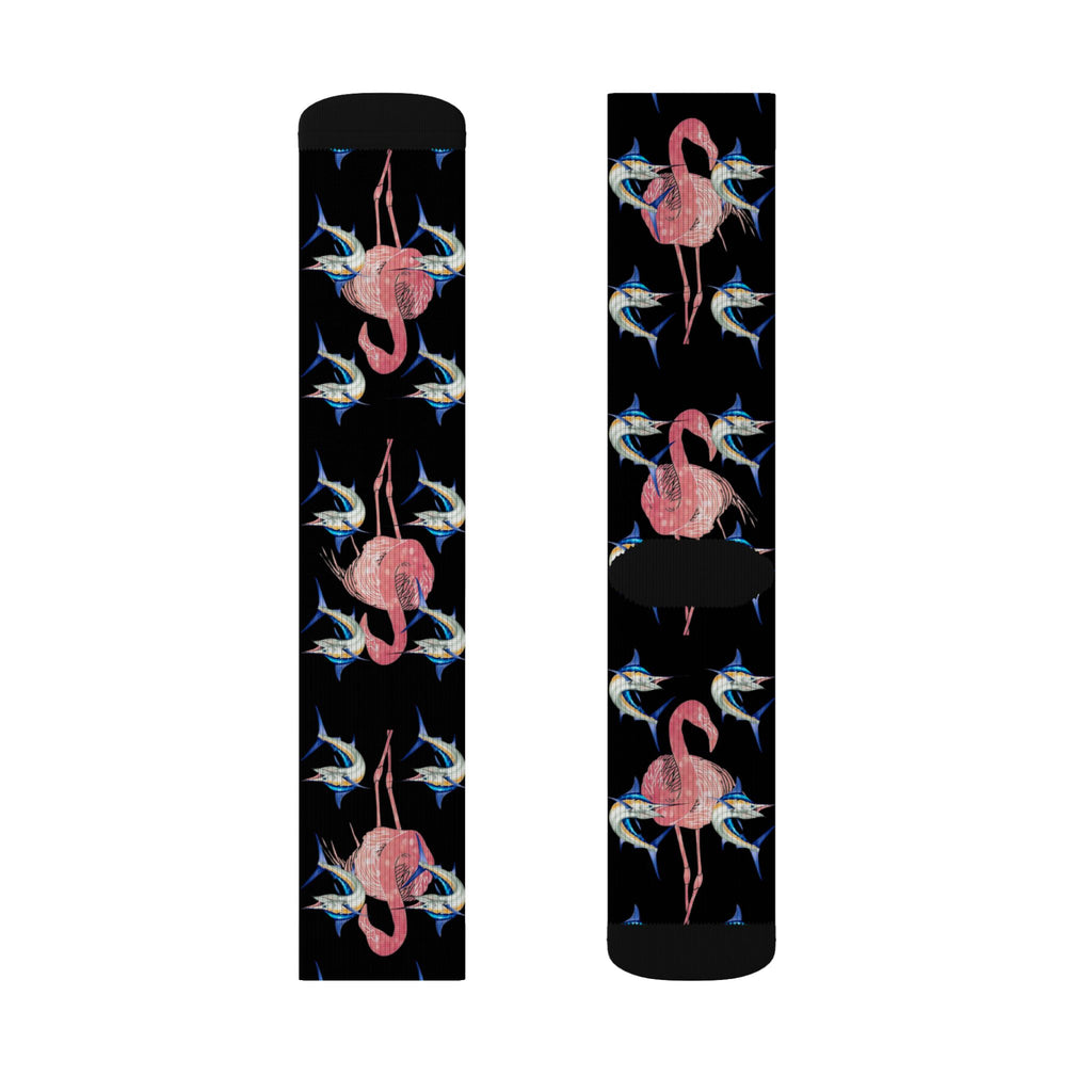 Blue Marlin & Flamingo Socks
