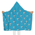 Youth Blue Marlin Hooded Towel front view — 24x48 inch kids AOP hooded beach towel