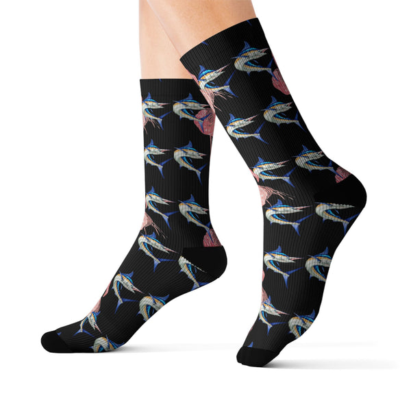 Blue Marlin & Flamingo Socks