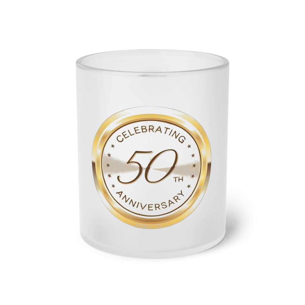 Frosted Glass Mug front view — 11oz custom sublimation print, island-inspired design
