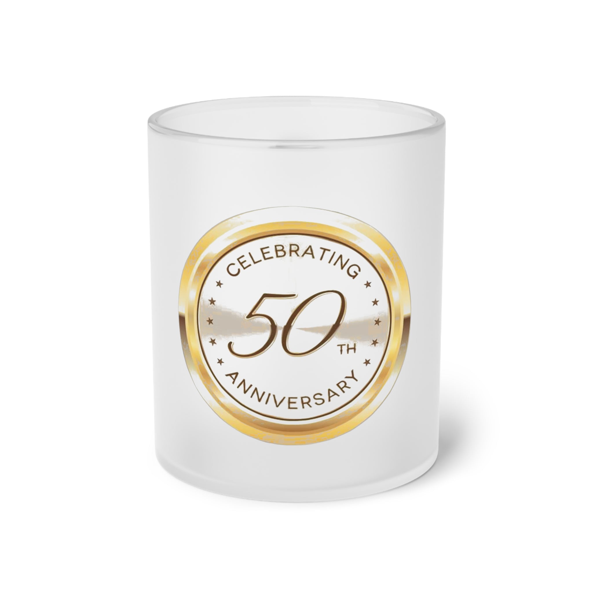 Frosted Glass Mug front view — 11oz custom sublimation print, island-inspired design
