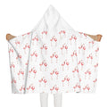 Youth Flamingo Hooded Towel front view — 24x48 inch kids AOP hooded beach towel