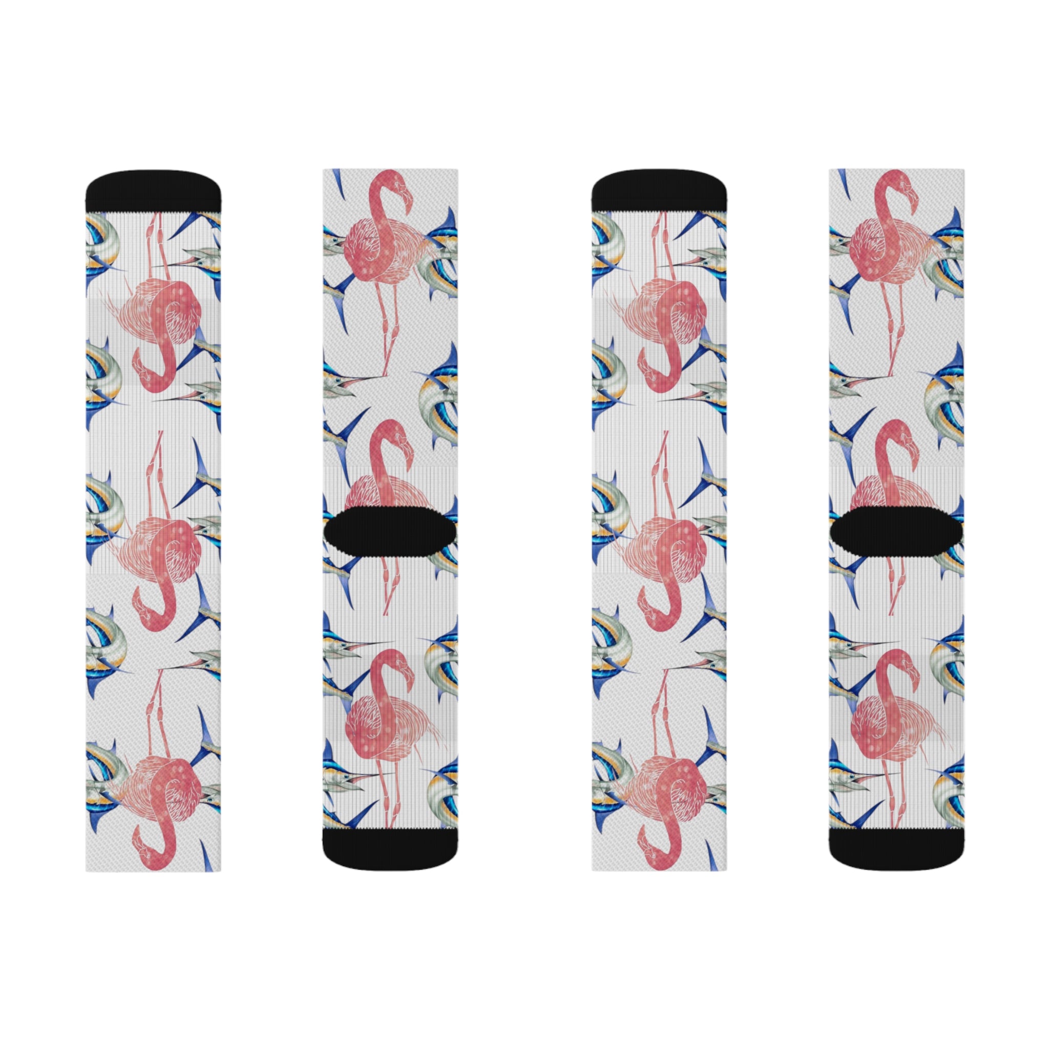 Blue Marlin & Flamingo Socks #1