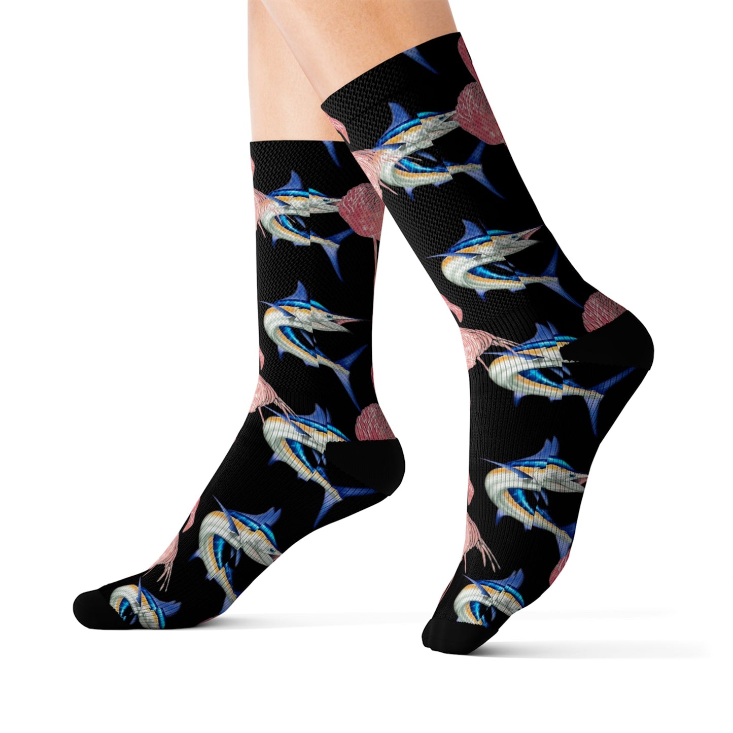 Blue Marlin & Flamingo Socks