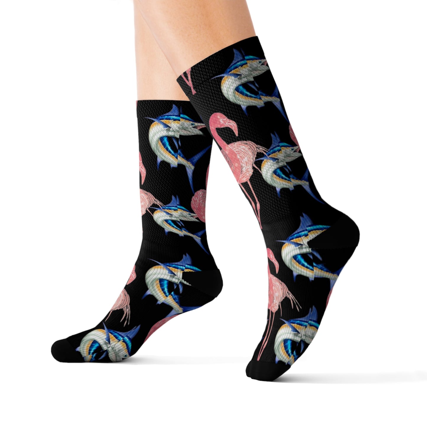 Blue Marlin & Flamingo Socks